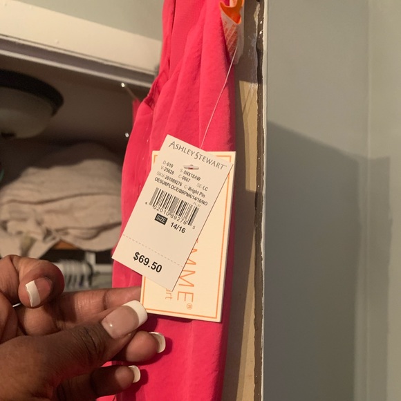 NWT A hot pink & solid Blk jumpsuit SZ 14/16 - Picture 2 of 5